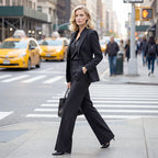 Pantalones de traje de mujer con cintura alta