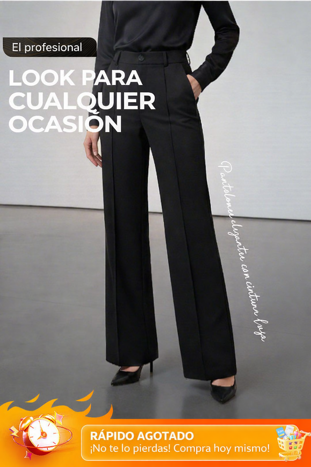 Pantalones de traje de mujer con cintura alta