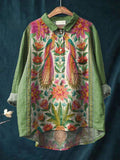 Tatiana – Camisa de lino estampada